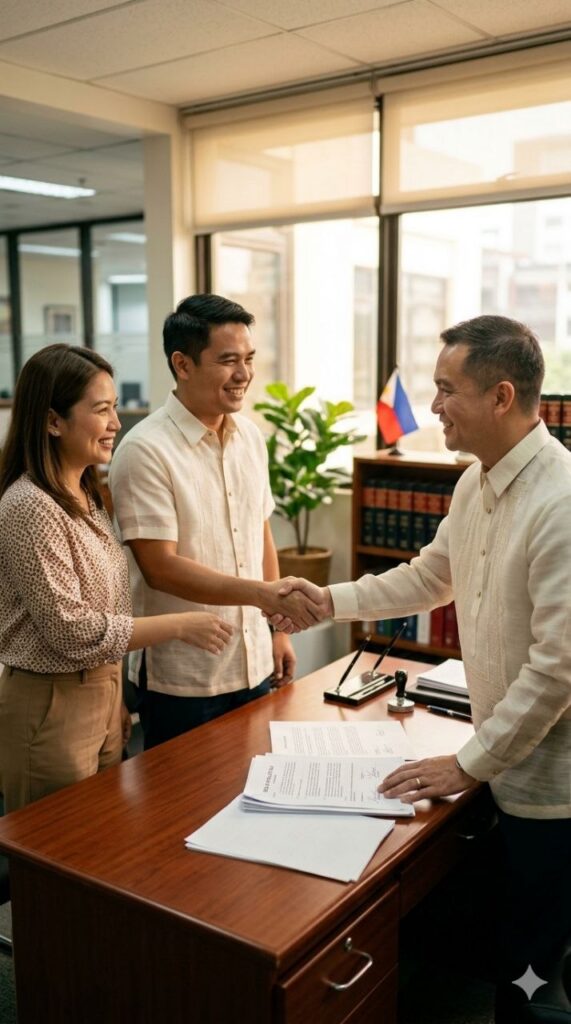 Gavel and law book with Philippine flag representing the Revised Corporation Code